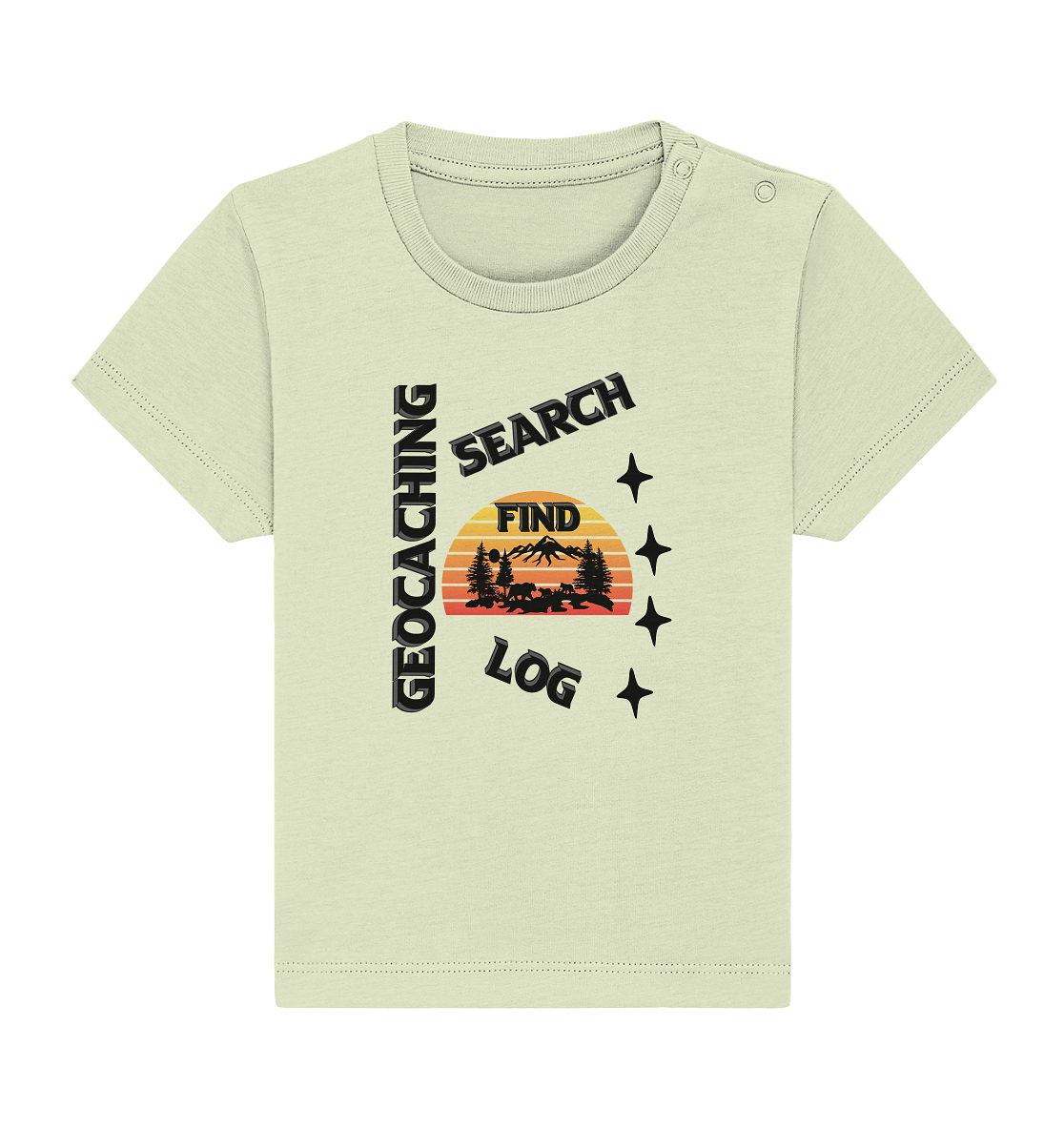 Geocaching, Suchen, Finden und Log, Geocache Schwarzes Design Mounten - Baby Organic Shirt