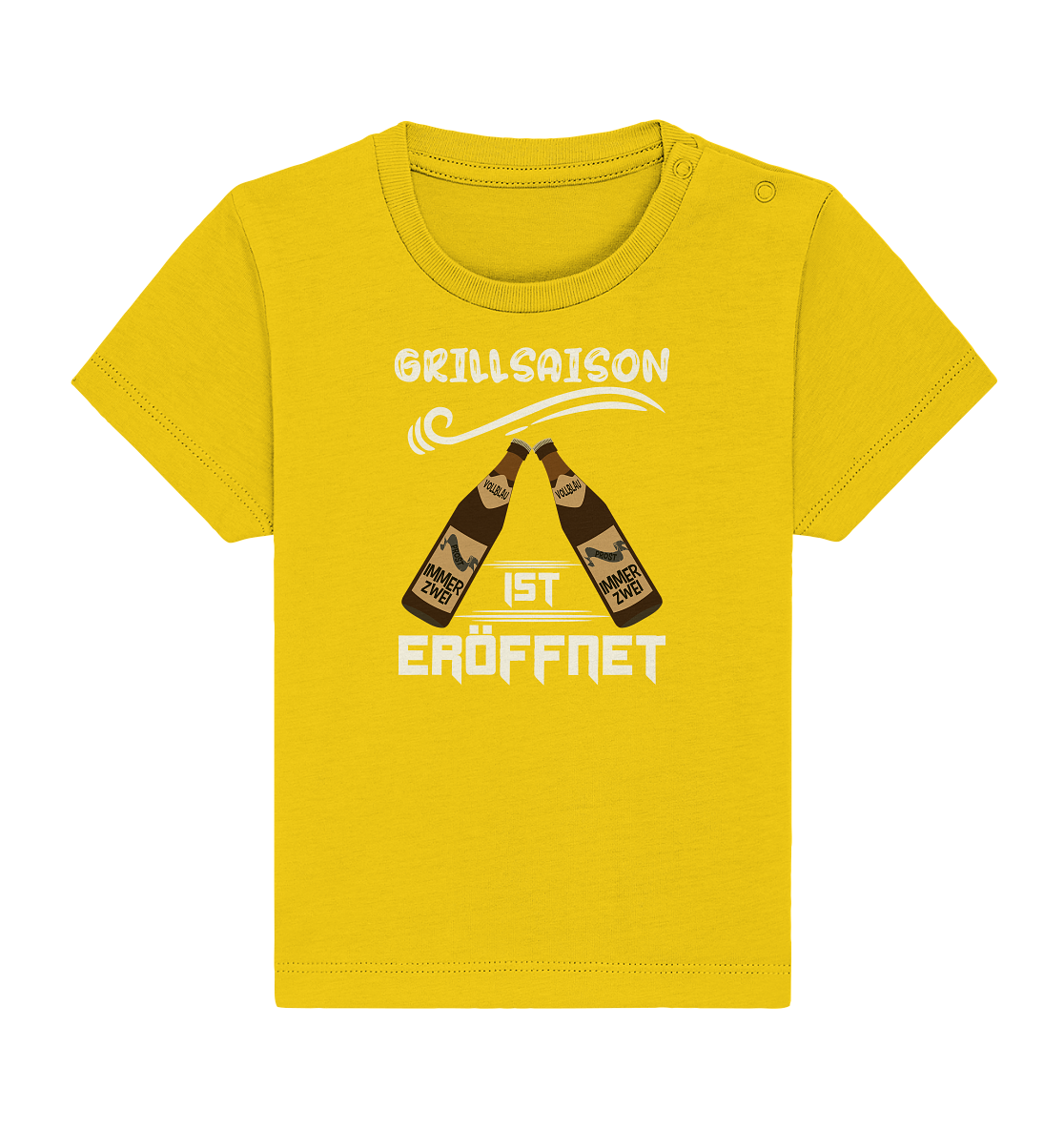 Grillsaison ist eröffnet, Grillen, Party, Feiern, Helles Design - Baby Organic Shirt