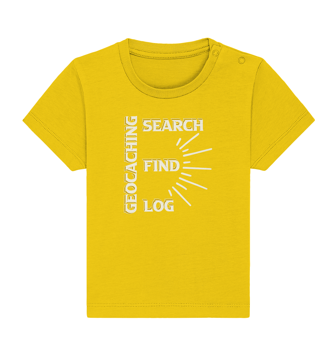 Geocaching-SEARCH-FIND-LOG, Cache Helles Disign - Baby Organic Shirt