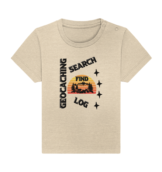 Geocaching, Suchen, Finden und Log, Geocache Schwarzes Design Mounten - Baby Organic Shirt