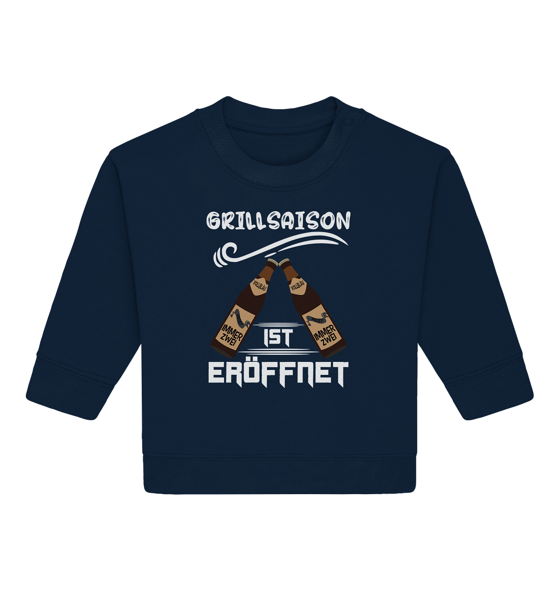 Grillsaison ist eröffnet, Grillen, Party, Feiern, Helles Design - Baby Organic Sweatshirt