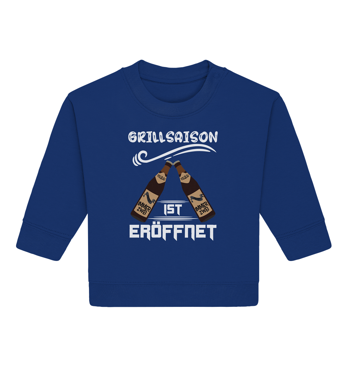 Grillsaison ist eröffnet, Grillen, Party, Feiern, Helles Design - Baby Organic Sweatshirt