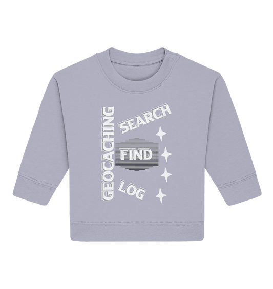 Geocaching-SEARCH-FIND-LOG, Cache Helles Disign Sterne - Baby Organic Sweatshirt