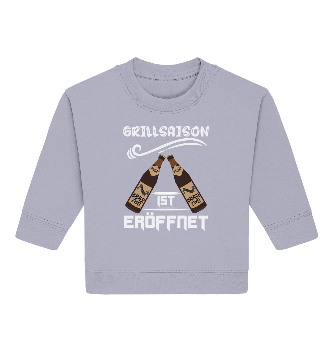 Grillsaison ist eröffnet, Grillen, Party, Feiern, Helles Design - Baby Organic Sweatshirt