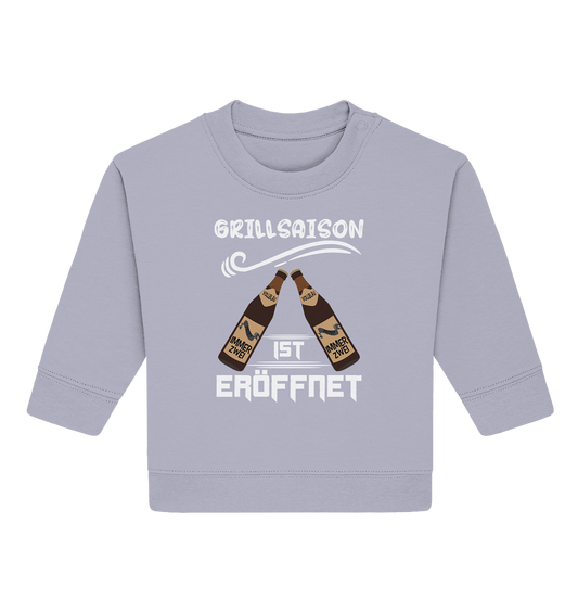 Grillsaison ist eröffnet, Grillen, Party, Feiern, Helles Design - Baby Organic Sweatshirt