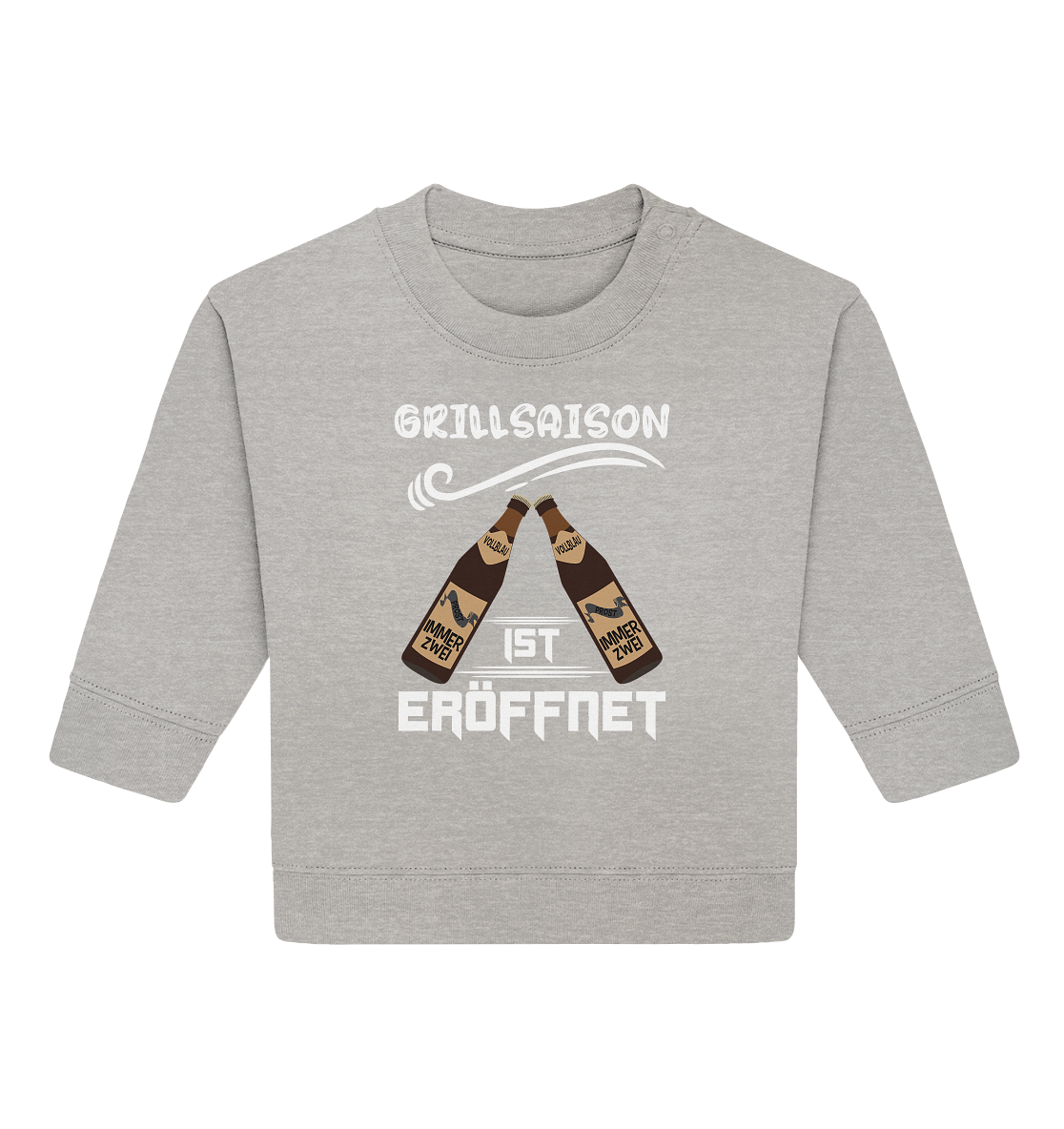 Grillsaison ist eröffnet, Grillen, Party, Feiern, Helles Design - Baby Organic Sweatshirt