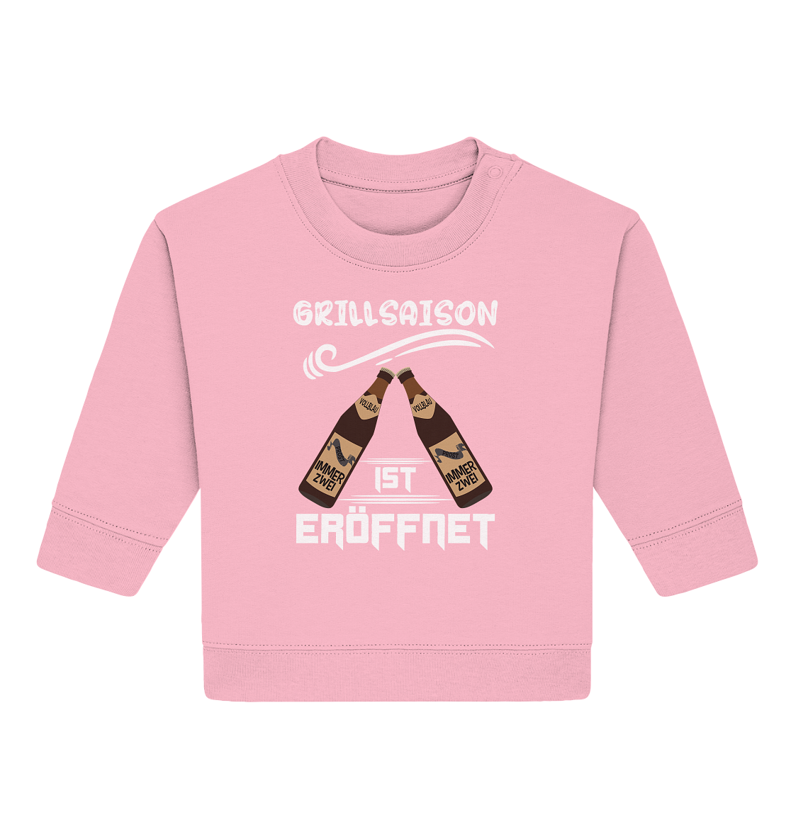 Grillsaison ist eröffnet, Grillen, Party, Feiern, Helles Design - Baby Organic Sweatshirt