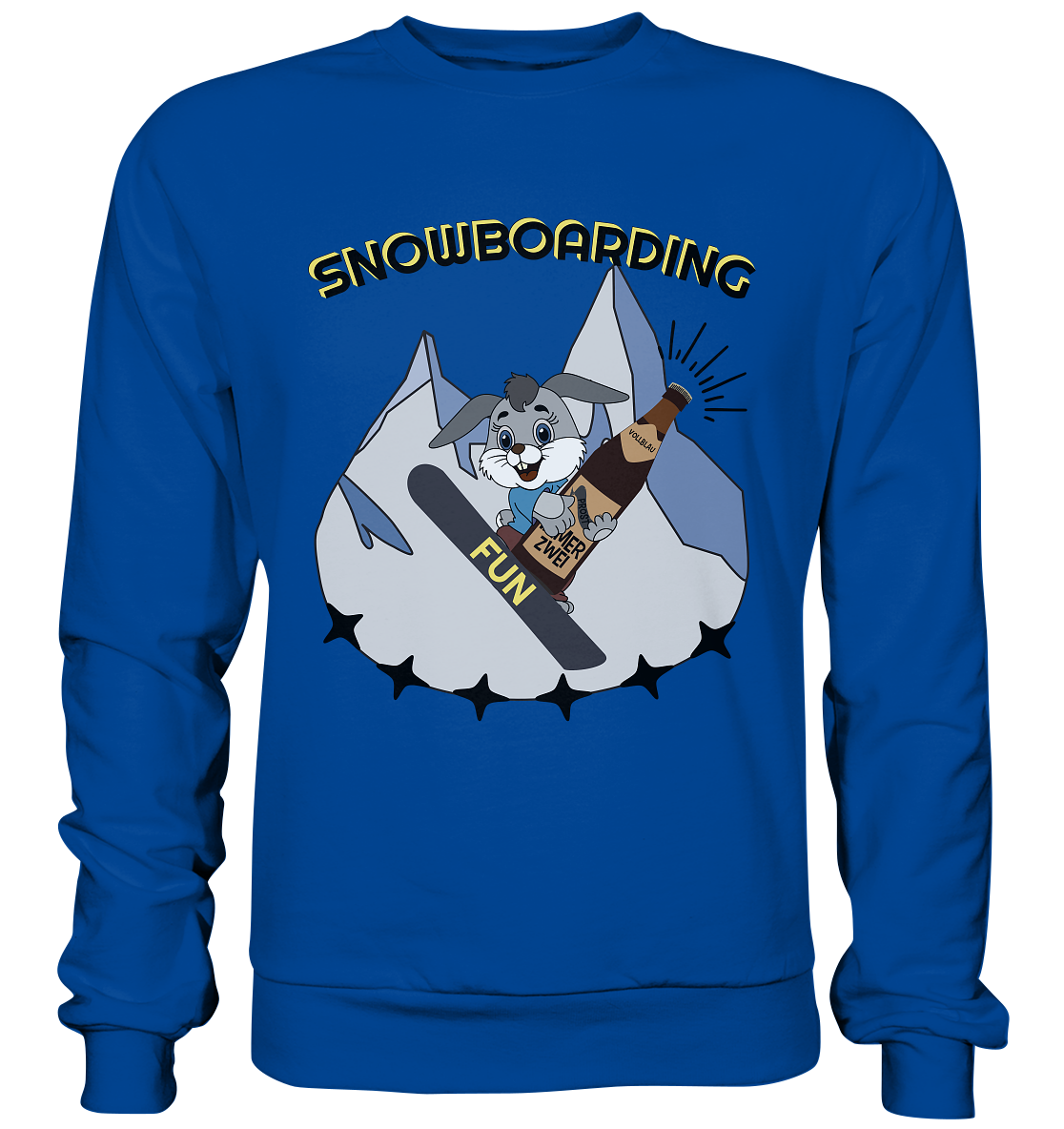 Snowboarding, Apres- Ski, Snowboard, Skihase und Bier - Basic Sweatshirt