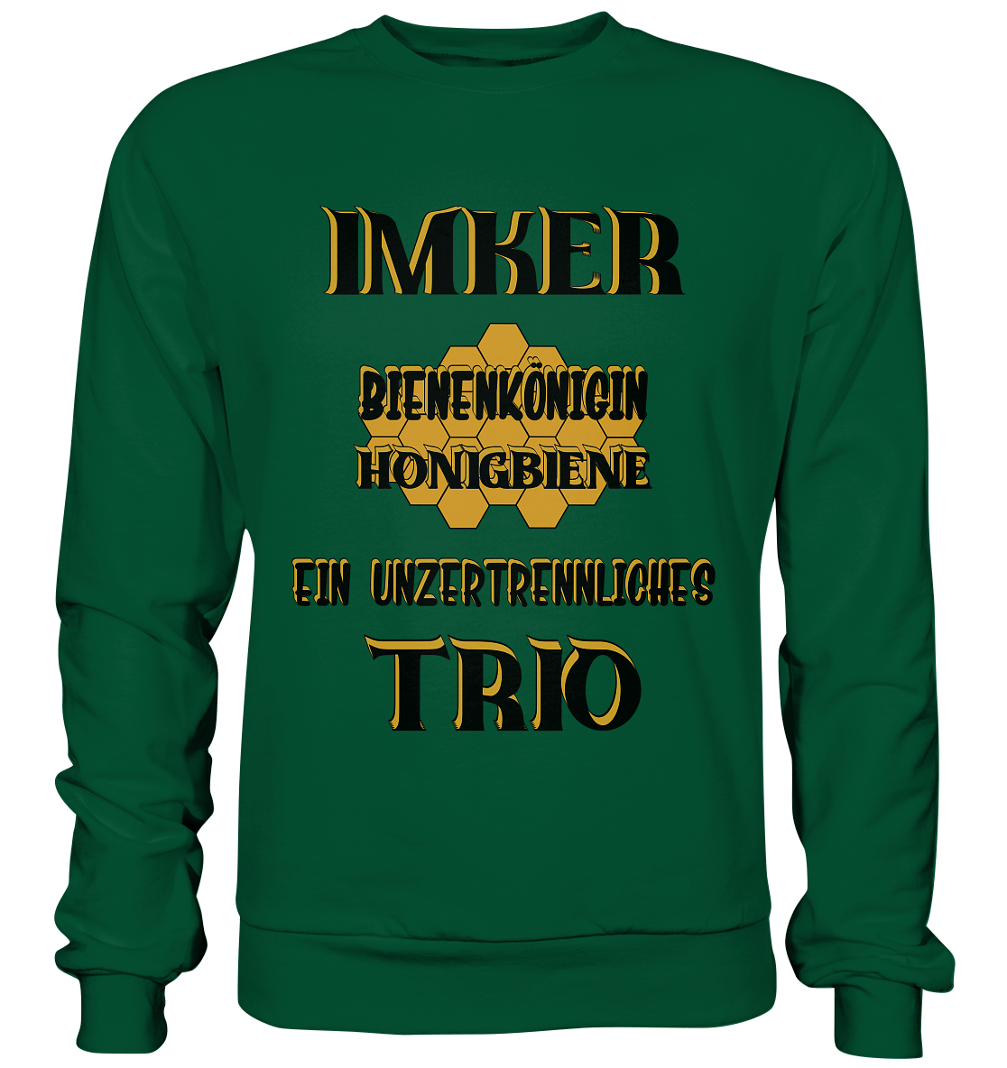 Imker- Bienenkönigin und Honigbiene einTeam, schwarzes Design - Basic Sweatshirt