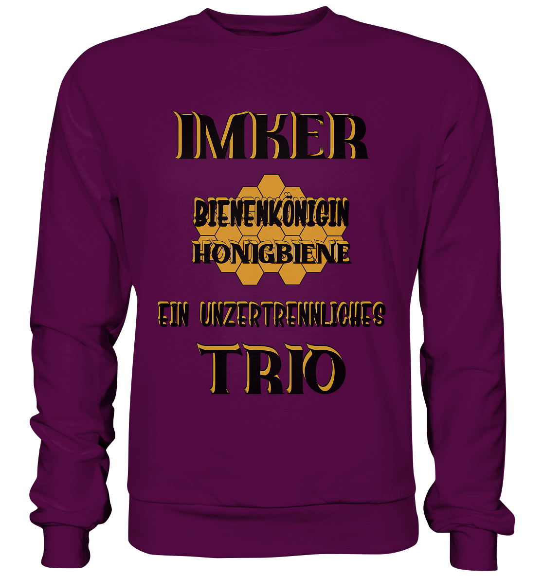 Imker- Bienenkönigin und Honigbiene einTeam, schwarzes Design - Basic Sweatshirt