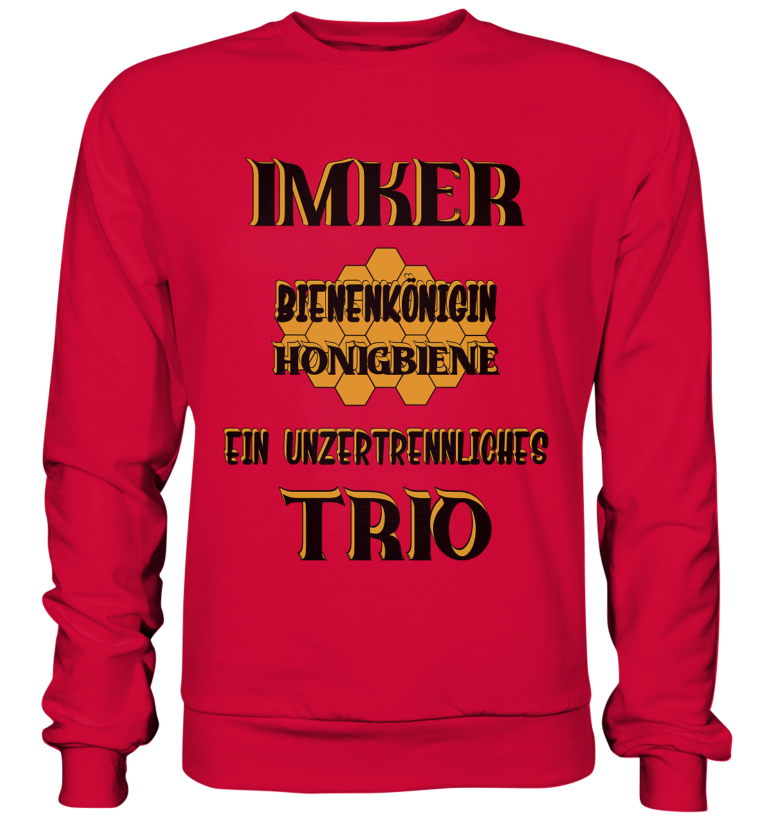 Imker- Bienenkönigin und Honigbiene einTeam, schwarzes Design - Basic Sweatshirt