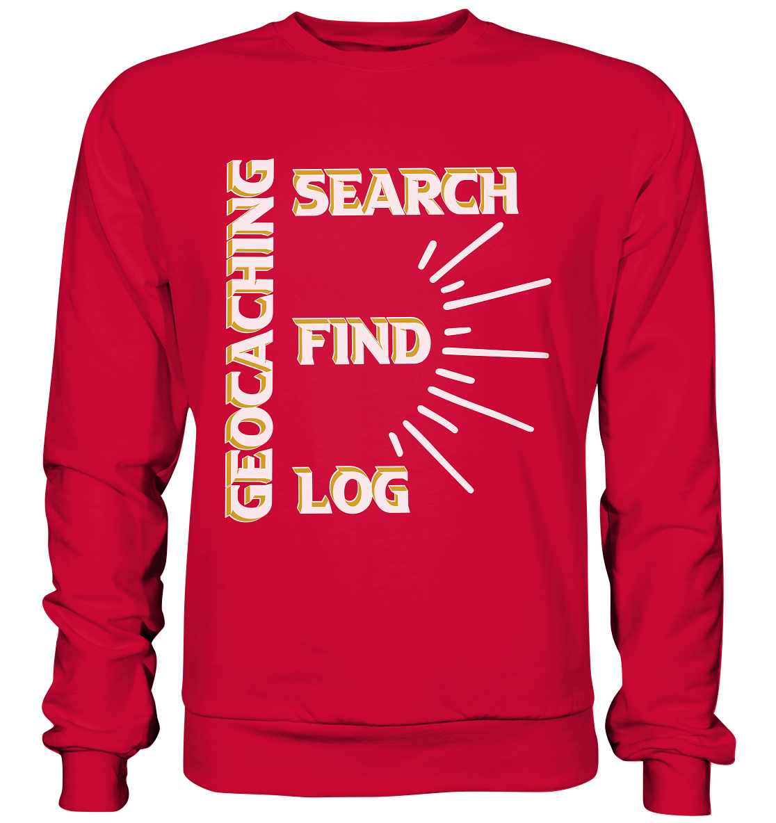 Geocaching-SEARCH-FIND-LOG, Cache Helles Disign - Basic Sweatshirt