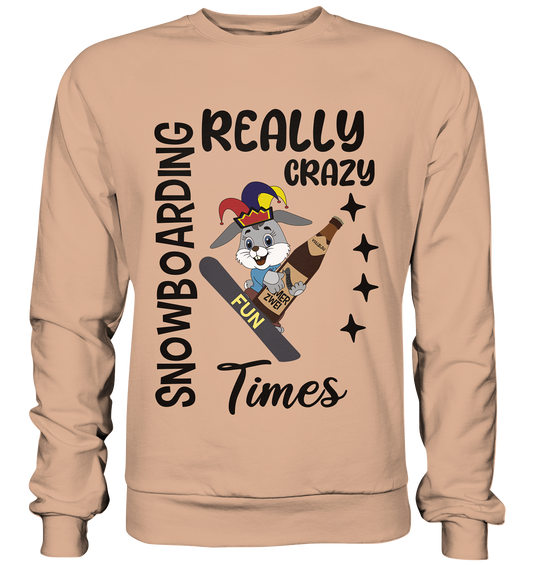 Snowboarding, really crazy, Osterhase mit Bierflasche  - Basic Sweatshirt