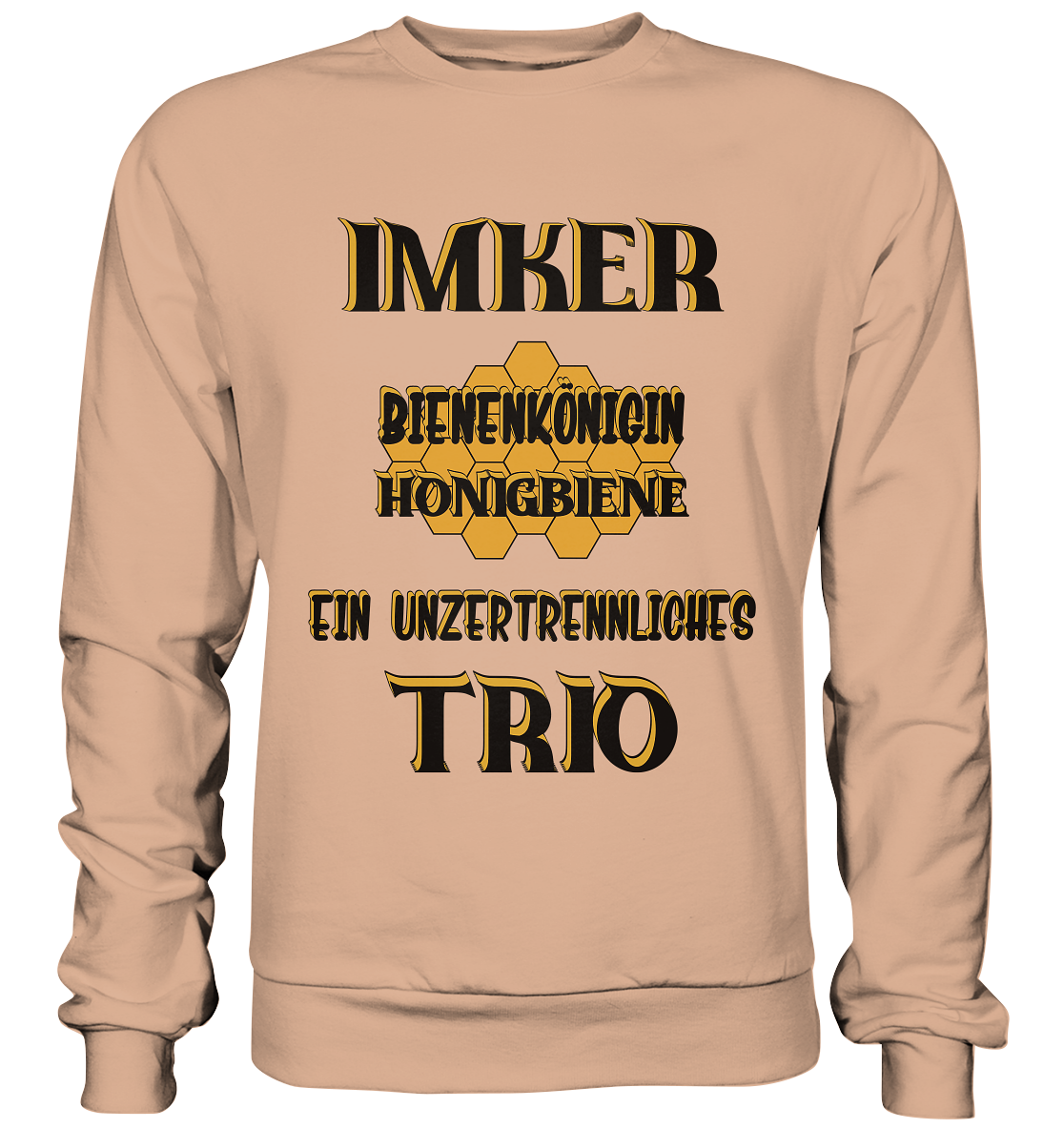 Imker- Bienenkönigin und Honigbiene einTeam, schwarzes Design - Basic Sweatshirt