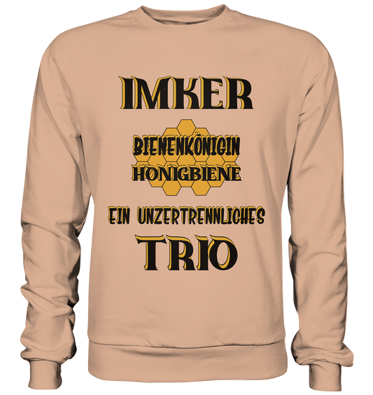 Imker- Bienenkönigin und Honigbiene einTeam, schwarzes Design - Basic Sweatshirt