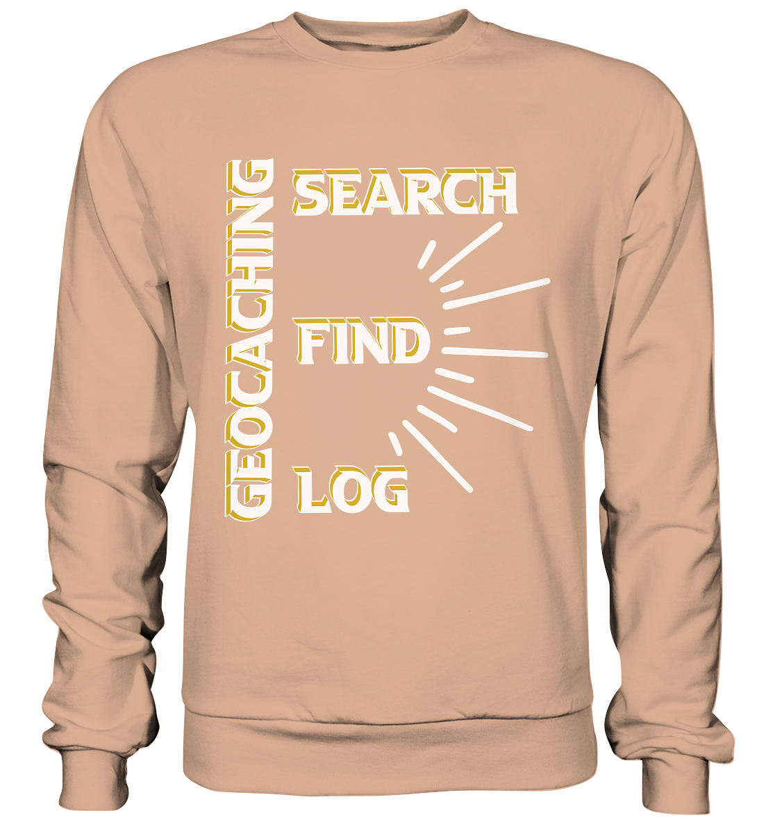 Geocaching-SEARCH-FIND-LOG, Cache Helles Disign - Basic Sweatshirt