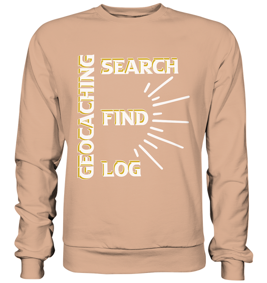 Geocaching-SEARCH-FIND-LOG, Cache Helles Disign - Basic Sweatshirt