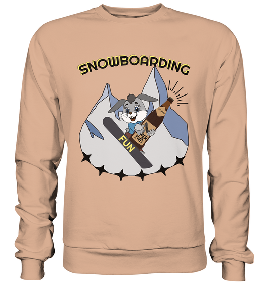 Snowboarding, Apres- Ski, Snowboard, Skihase und Bier - Basic Sweatshirt