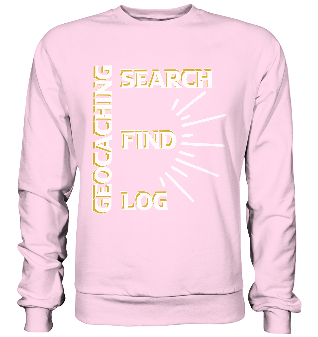 Geocaching-SEARCH-FIND-LOG, Cache Helles Disign - Basic Sweatshirt