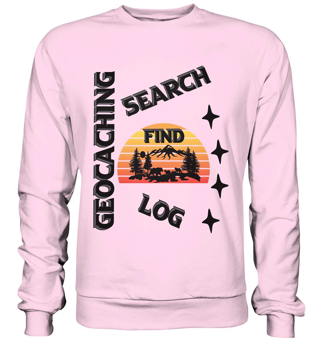 Geocaching, Suchen, Finden und Log, Geocache Schwarzes Design Mounten - Basic Sweatshirt