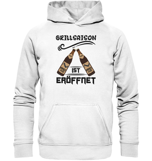 Grillsaison ist eröffnet, Grillen, Party, Feiern, Schwarzes Design - Basic Unisex Hoodie