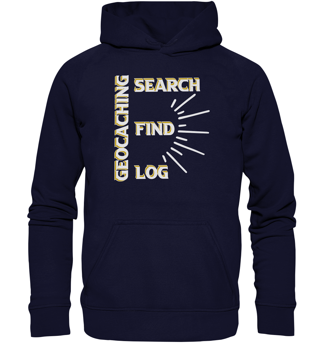 Geocaching-SEARCH-FIND-LOG, Cache Helles Disign - Basic Unisex Hoodie XL