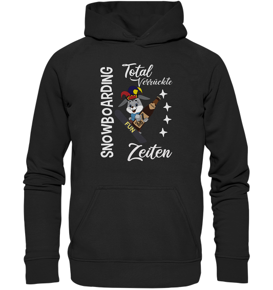 Snowboarding, verrückte Zeiten, Snowboarder, Osterhase - Basic Unisex Hoodie XL