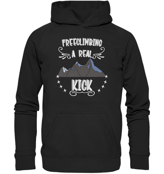 Freeclimbing - a real kick, sportlich & gefährlich - Basic Unisex Hoodie XL