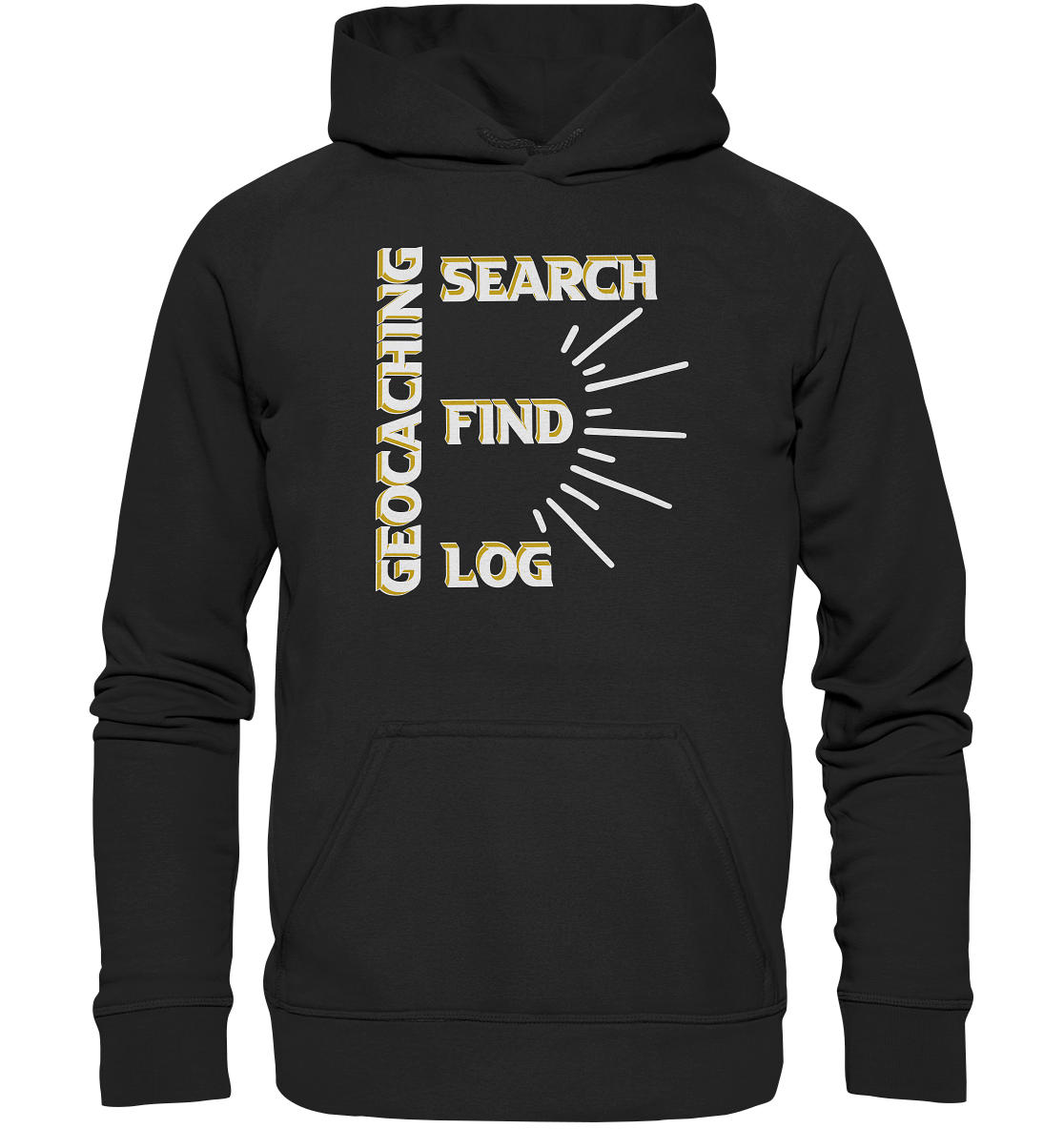 Geocaching-SEARCH-FIND-LOG, Cache Helles Disign - Basic Unisex Hoodie XL