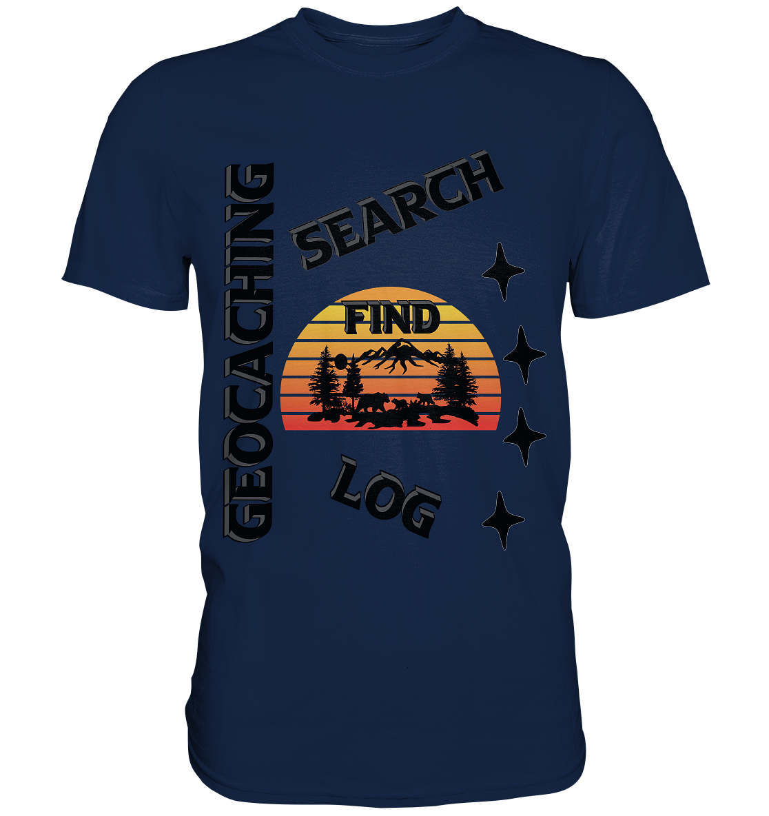 Geocaching, Suchen, Finden und Log,  Geocache Schwarzes Design - Classic Shirt