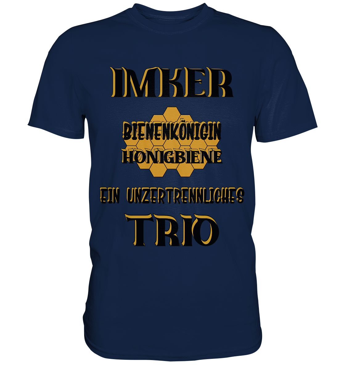 Imker- Bienenkönigin und Honigbiene einTeam, schwarzes Design - Classic Shirt