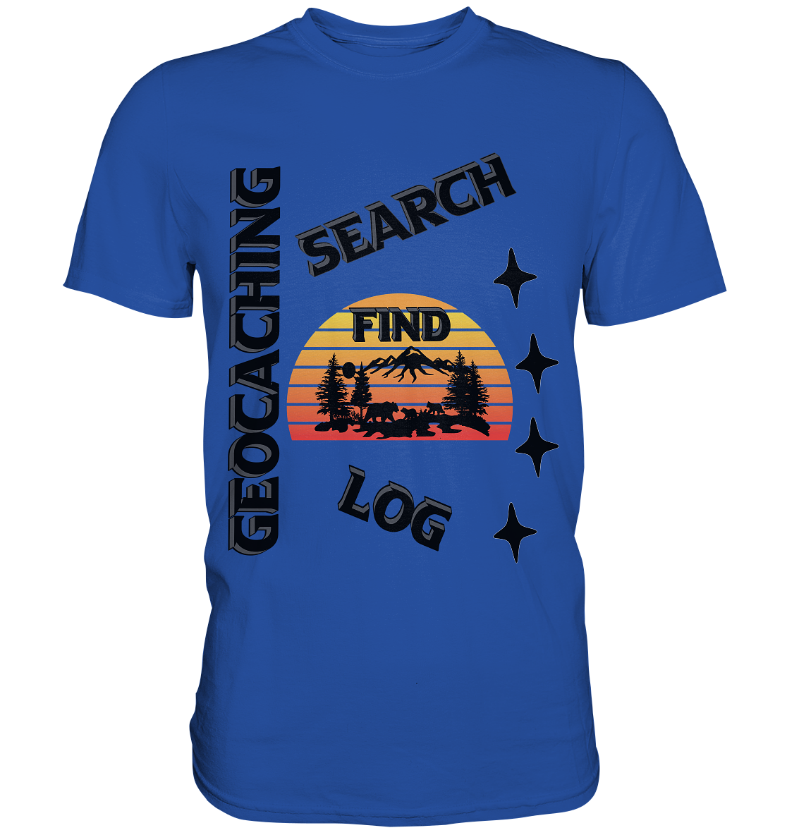 Geocaching, Suchen, Finden und Log,  Geocache Schwarzes Design - Classic Shirt