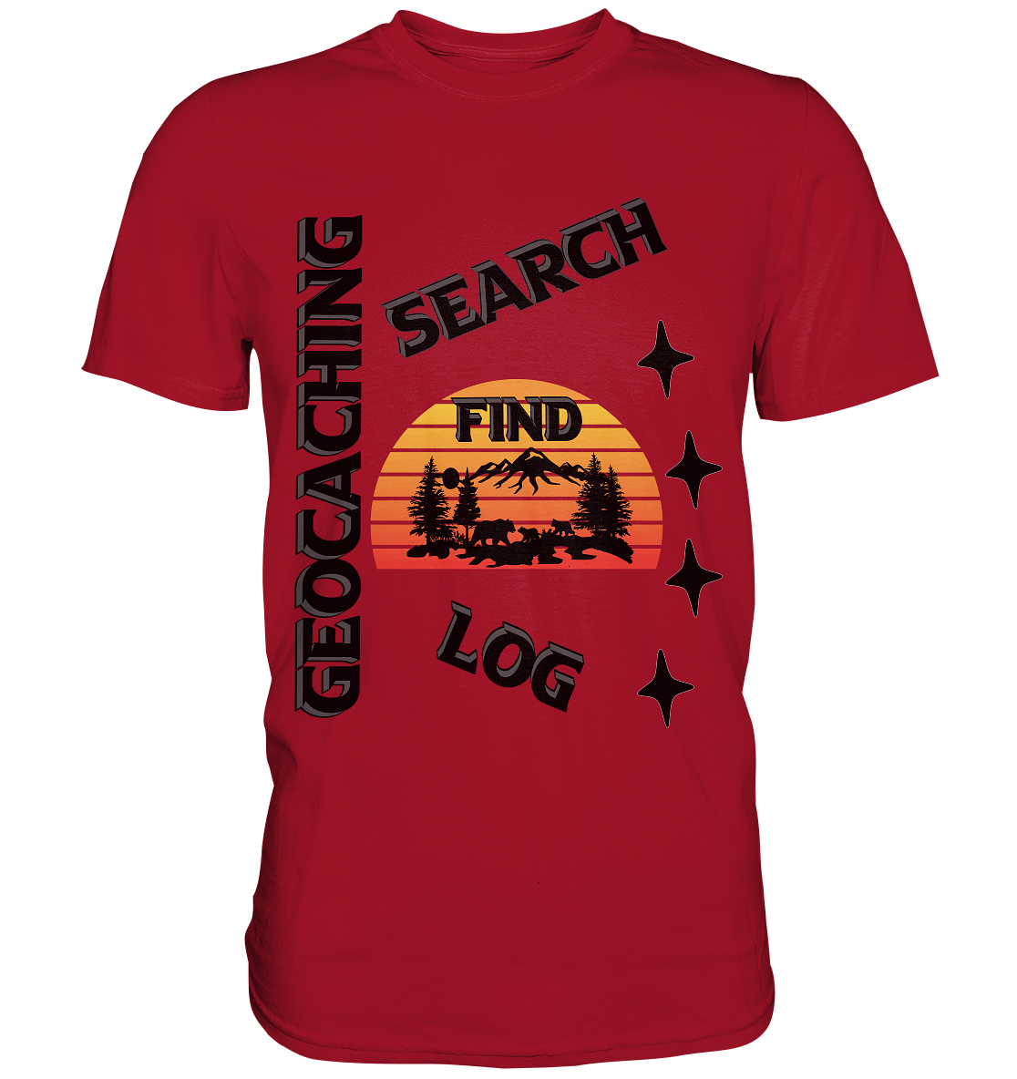 Geocaching, Suchen, Finden und Log, Geocache Schwarzes Design Mounten - Classic Shirt