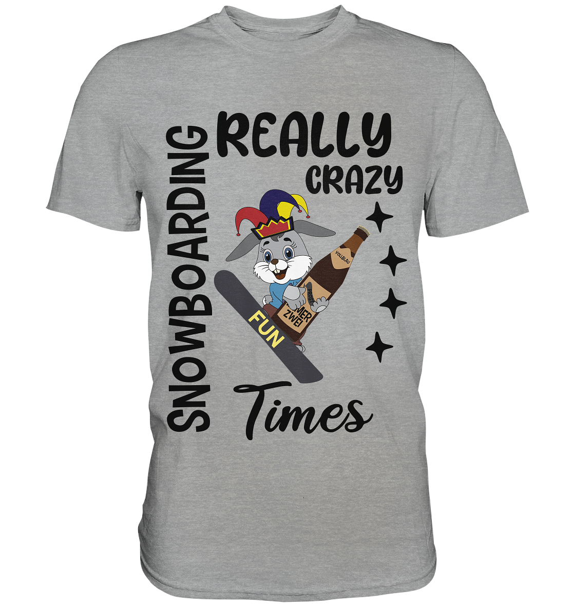 Snowboarding, really crazy, Osterhase mit Bierflasche  - Classic Shirt