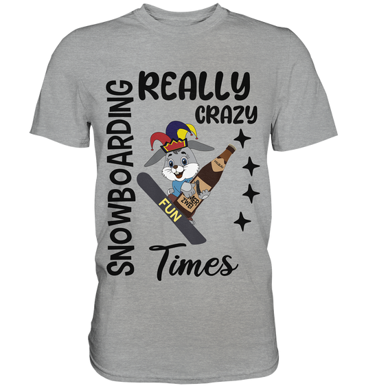 Snowboarding, really crazy, Osterhase mit Bierflasche  - Classic Shirt