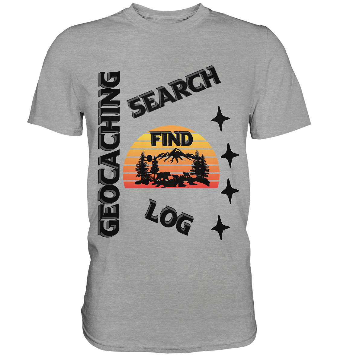 Geocaching, Suchen, Finden und Log,  Geocache Schwarzes Design - Classic Shirt