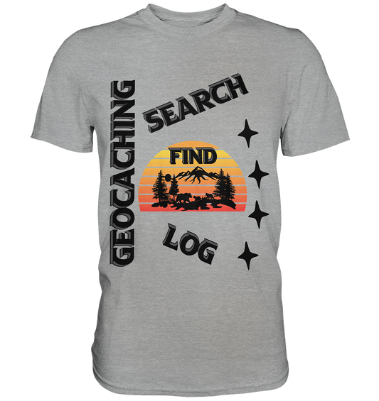 Geocaching, Suchen, Finden und Log,  Geocache Schwarzes Design - Classic Shirt