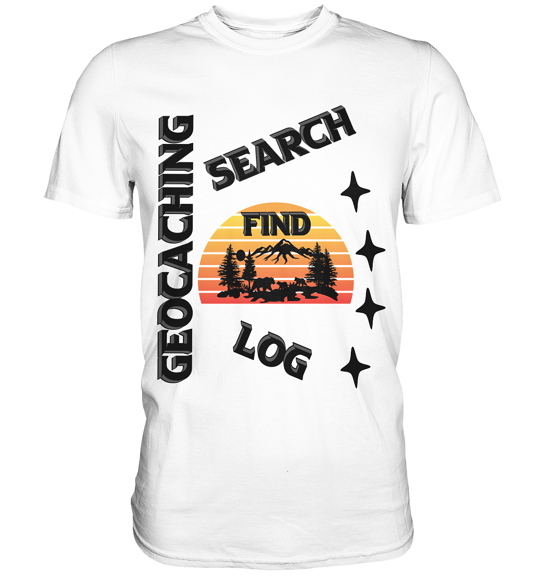 Geocaching, Suchen, Finden und Log,  Geocache Schwarzes Design - Classic Shirt