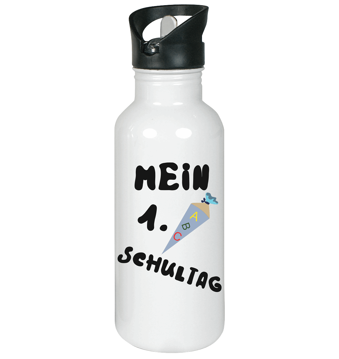 1. Schultag, Einschulung, Zuckettüte - Edelstahl-Trinkflasche