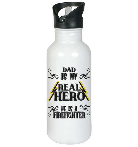 My Real Hero, Firefighter Dad - Edelstahl-Trinkflasche