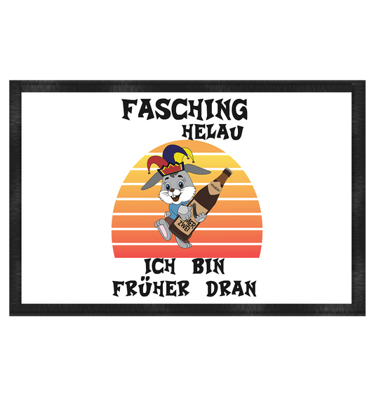 Fasching Helau, Osterhase feiert Karneval, Helau - Fußmatte 60x40cm