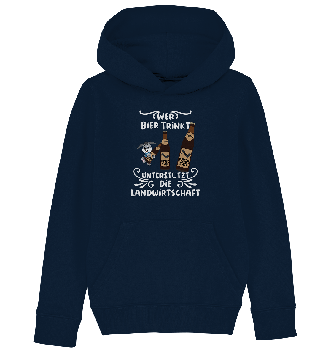 Wer Bier trinkt unterstützt die Landwirtschaft, Party- Shirt - Kids Organic Hoodie