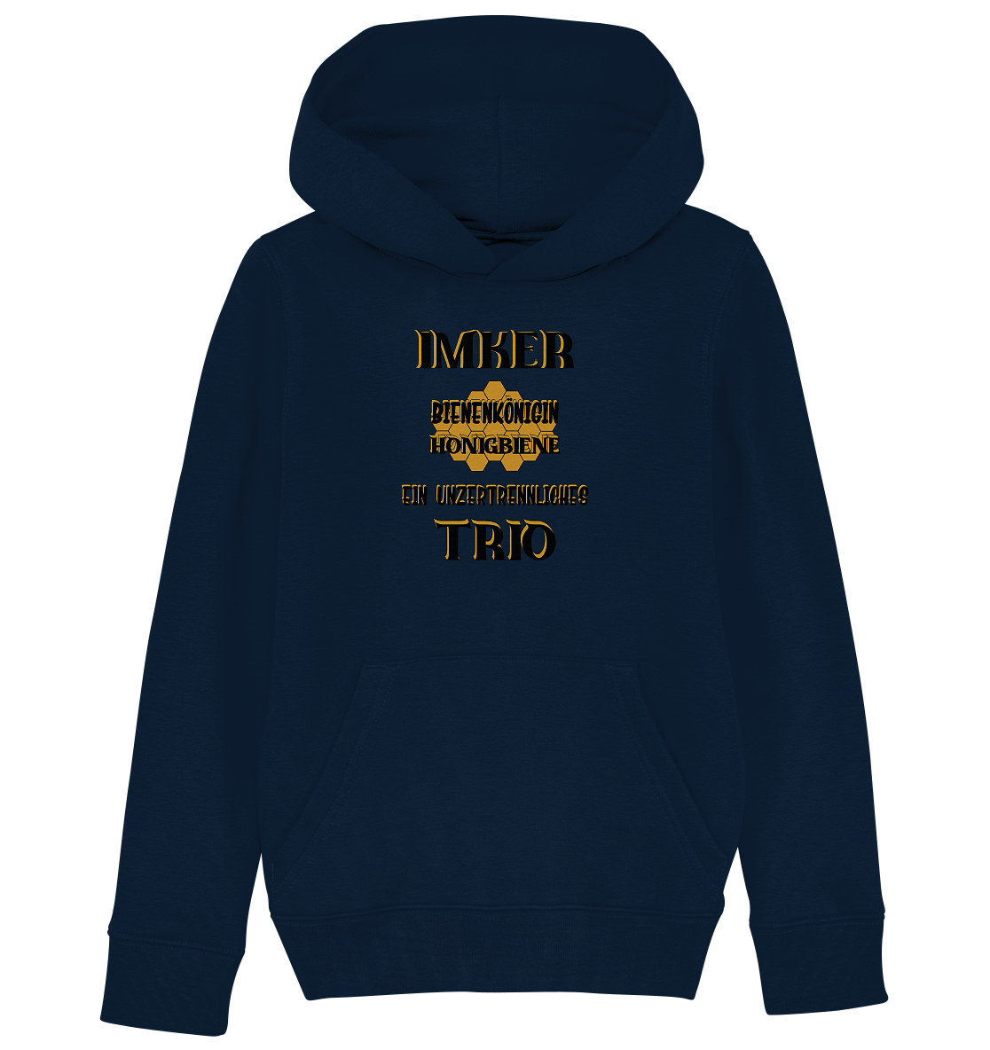 Imker- Bienenkönigin und Honigbiene einTeam, schwarzes Design - Kids Organic Hoodie