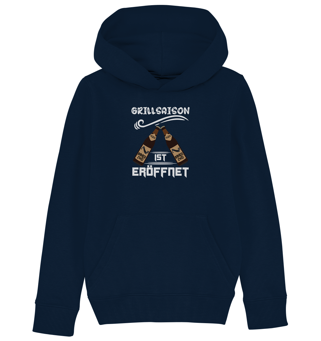 Grillsaison ist eröffnet, Grillen, Party, Feiern, Helles Design - Kids Organic Hoodie