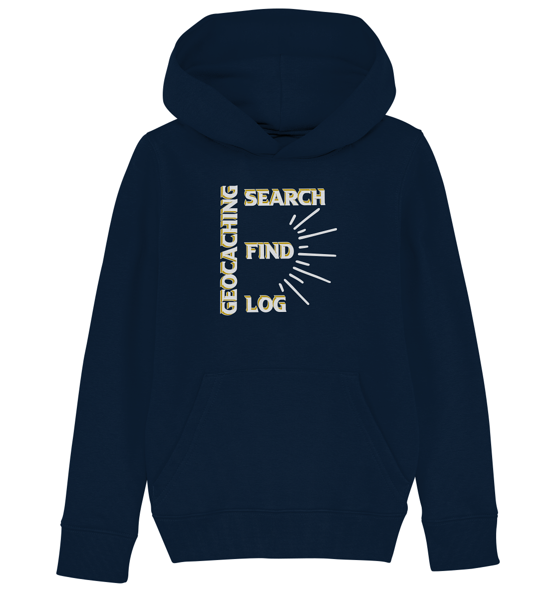 Geocaching-SEARCH-FIND-LOG, Cache Helles Disign - Kids Organic Hoodie