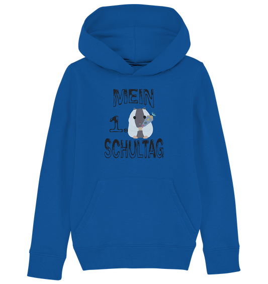 Schulanfang Schwarzes Design, Einschulung, Zuckettüte  - Kids Organic Hoodie