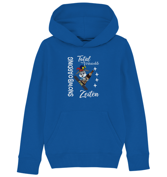 Snowboarding, verrückte Zeiten, Snowboarder, Osterhase - Kids Organic Hoodie