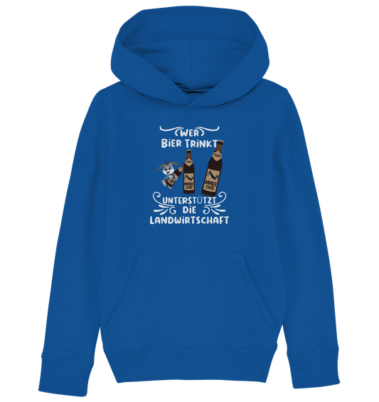 Wer Bier trinkt unterstützt die Landwirtschaft, Party- Shirt - Kids Organic Hoodie