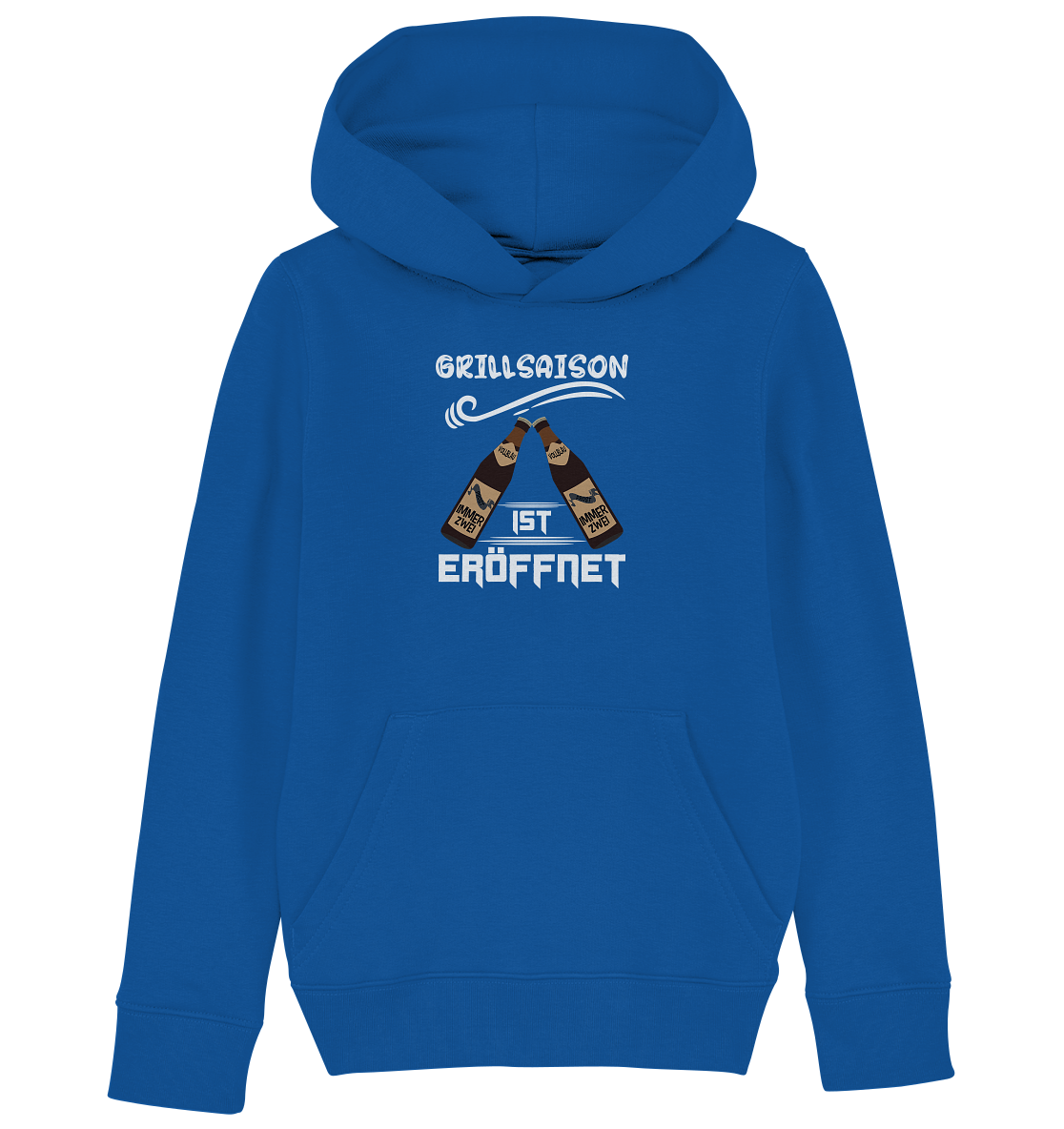 Grillsaison ist eröffnet, Grillen, Party, Feiern, Helles Design - Kids Organic Hoodie