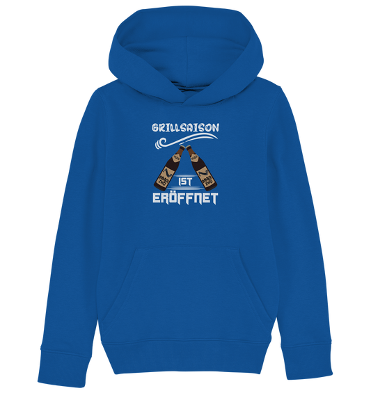 Grillsaison ist eröffnet, Grillen, Party, Feiern, Helles Design - Kids Organic Hoodie